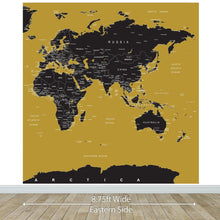 Load image into Gallery viewer, GOLD World Map Wall Mural. #6135
