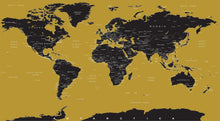 Carregar imagem no visualizador da galeria, GOLD World Map Wall Mural. #6135
