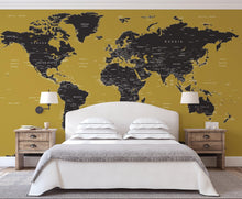 Carregar imagem no visualizador da galeria, GOLD World Map Wall Mural. #6135
