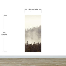 Cargar imagen en el visor de la galería, Foggy Misty Forest Tree Over Mountain Wall Mural. #6171
