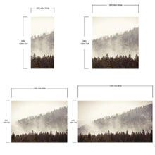 Load image into Gallery viewer, Foggy Misty Forest Tree Over Mountain Wall Mural. #6171
