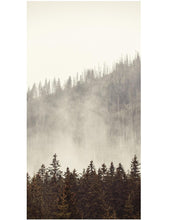 Cargar imagen en el visor de la galería, Foggy Misty Forest Tree Over Mountain Wall Mural. #6171
