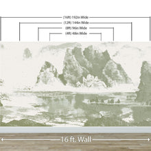 Carregar imagem no visualizador da galeria, Shan Shui Traditional Chinese Mountain Landscape Scenery Painting Wall Mural. #6178
