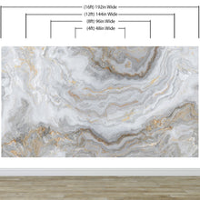 Carregar imagem no visualizador da galeria, White Marble Stone Granite Slate Peel and Stick Wallpaper | Removable Wall Mural #6180
