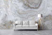 Cargar imagen en el visor de la galería, White Marble Stone Granite Slate Peel and Stick Wallpaper | Removable Wall Mural #6180
