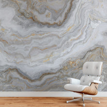 Cargar imagen en el visor de la galería, White Marble Stone Granite Slate Peel and Stick Wallpaper | Removable Wall Mural #6180
