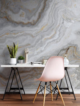 Carregar imagem no visualizador da galeria, White Marble Stone Granite Slate Peel and Stick Wallpaper | Removable Wall Mural #6180
