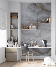 Carregar imagem no visualizador da galeria, White Marble Stone Granite Slate Peel and Stick Wallpaper | Removable Wall Mural #6180
