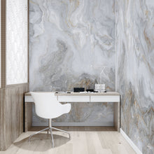 Carregar imagem no visualizador da galeria, White Marble Stone Granite Slate Peel and Stick Wallpaper | Removable Wall Mural #6180
