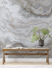 Carregar imagem no visualizador da galeria, White Marble Stone Granite Slate Peel and Stick Wallpaper | Removable Wall Mural #6180
