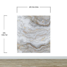 Carregar imagem no visualizador da galeria, White Marble Stone Granite Slate Peel and Stick Wallpaper | Removable Wall Mural #6180
