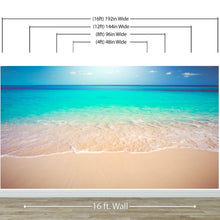Load image into Gallery viewer, Tropical White Sand Paradise Beach Ocean Wave Scenery Wall Mural. #6201
