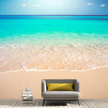 Load image into Gallery viewer, Tropical White Sand Paradise Beach Ocean Wave Scenery Wall Mural. #6201
