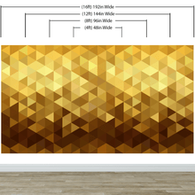 Load image into Gallery viewer, Gold Poly Triangle Geometric Elegant Peel and Stick Wallpaper | Removable Wall Mural #6209
