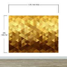 Load image into Gallery viewer, Gold Poly Triangle Geometric Elegant Peel and Stick Wallpaper | Removable Wall Mural #6209
