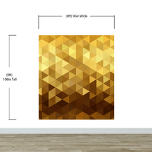 Load image into Gallery viewer, Gold Poly Triangle Geometric Elegant Peel and Stick Wallpaper | Removable Wall Mural #6209
