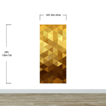 Load image into Gallery viewer, Gold Poly Triangle Geometric Elegant Peel and Stick Wallpaper | Removable Wall Mural #6209
