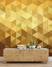 Load image into Gallery viewer, Gold Poly Triangle Geometric Elegant Peel and Stick Wallpaper | Removable Wall Mural #6209
