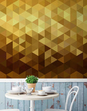 Cargar imagen en el visor de la galería, Gold Poly Triangle Geometric Elegant Peel and Stick Wallpaper | Removable Wall Mural #6209
