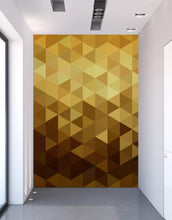 Load image into Gallery viewer, Gold Poly Triangle Geometric Elegant Peel and Stick Wallpaper | Removable Wall Mural #6209
