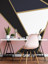 Cargar imagen en el visor de la galería, Modern Decor Gold, Black and Pink Mosaic Peel and Stick Wallpaper | Removable Wall Mural #6210
