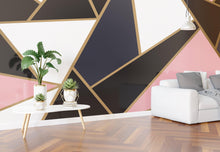 Load image into Gallery viewer, Modern Decor Gold, Black and Pink Mosaic Peel and Stick Wallpaper | Removable Wall Mural #6210
