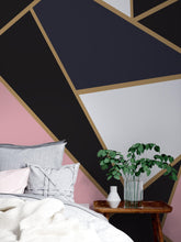 Cargar imagen en el visor de la galería, Modern Decor Gold, Black and Pink Mosaic Peel and Stick Wallpaper | Removable Wall Mural #6210
