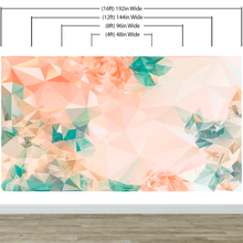 Load image into Gallery viewer, Geometric Pink Flower Pattern Peel and Stick Wallpaper | Removable Wall Mural #6211
