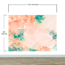 Cargar imagen en el visor de la galería, Geometric Pink Flower Pattern Peel and Stick Wallpaper | Removable Wall Mural #6211
