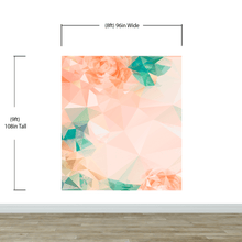 Cargar imagen en el visor de la galería, Geometric Pink Flower Pattern Peel and Stick Wallpaper | Removable Wall Mural #6211
