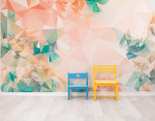 Cargar imagen en el visor de la galería, Geometric Pink Flower Pattern Peel and Stick Wallpaper | Removable Wall Mural #6211
