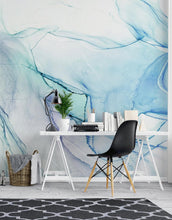 Load image into Gallery viewer, Abstract Ink Pattern Peel and Stick Wallpaper. Removable Wall Mural. (Blue, Green, Purple) #6212
