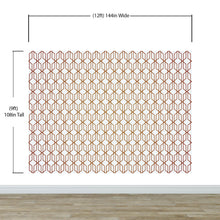 Carregar imagem no visualizador da galeria, Modern Geometric Shape 3D Hexagon Bronze Lines Peel and Stick Wallpaper | Removable Wall Mural #6213
