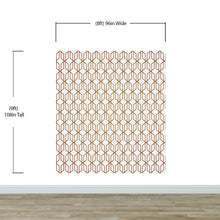 Cargar imagen en el visor de la galería, Modern Geometric Shape 3D Hexagon Bronze Lines Peel and Stick Wallpaper | Removable Wall Mural #6213
