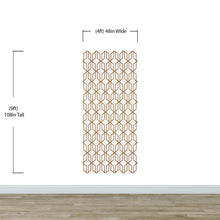 Cargar imagen en el visor de la galería, Modern Geometric Shape 3D Hexagon Bronze Lines Peel and Stick Wallpaper | Removable Wall Mural #6213
