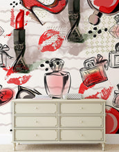 Cargar imagen en el visor de la galería, Fashion Cosmetic Make-up Peel and Stick Wallpaper | Removable Wall Mural #6214
