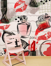 Cargar imagen en el visor de la galería, Fashion Cosmetic Make-up Peel and Stick Wallpaper | Removable Wall Mural #6214
