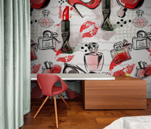 Cargar imagen en el visor de la galería, Fashion Cosmetic Make-up Peel and Stick Wallpaper | Removable Wall Mural #6214
