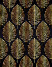 Load image into Gallery viewer, Gold Leave Autumn Pattern Peel and Stick Wallpaper | Removable Wall Mural #6217
