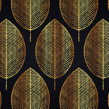 Cargar imagen en el visor de la galería, Gold Leave Autumn Pattern Peel and Stick Wallpaper | Removable Wall Mural #6217
