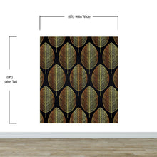 Load image into Gallery viewer, Gold Leave Autumn Pattern Peel and Stick Wallpaper | Removable Wall Mural #6217
