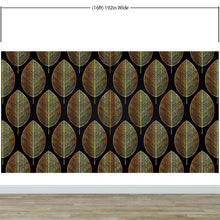 Load image into Gallery viewer, Gold Leave Autumn Pattern Peel and Stick Wallpaper | Removable Wall Mural #6217
