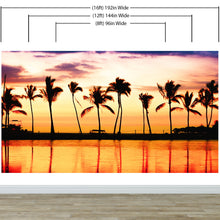 Cargar imagen en el visor de la galería, Tropical Sunset Palm Tree Paradise Wall Mural. #6236
