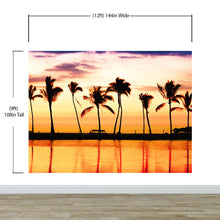 Cargar imagen en el visor de la galería, Tropical Sunset Palm Tree Paradise Wall Mural. #6236
