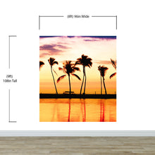 Cargar imagen en el visor de la galería, Tropical Sunset Palm Tree Paradise Wall Mural. #6236
