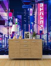 Load image into Gallery viewer, Tokyo Japan Retro 80&#39;s Synth Wave Pop Style CyberPunk Wall Mural. #6248
