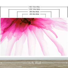Load image into Gallery viewer, Pink Flower Watercolor Alcohol Ink Stain Abstract Design. Peel and Stick Wall Mural. #6252
