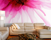 Cargar imagen en el visor de la galería, Pink Flower Watercolor Alcohol Ink Stain Abstract Design. Peel and Stick Wall Mural. #6252
