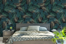 Cargar imagen en el visor de la galería, Tropical Palm Leave Pattern Peel and Stick Wall Mural. #6264
