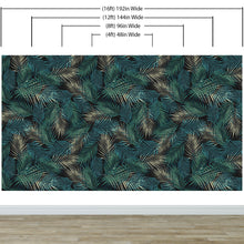 Cargar imagen en el visor de la galería, Tropical Palm Leave Pattern Peel and Stick Wall Mural. #6264
